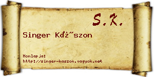 Singer Kászon névjegykártya